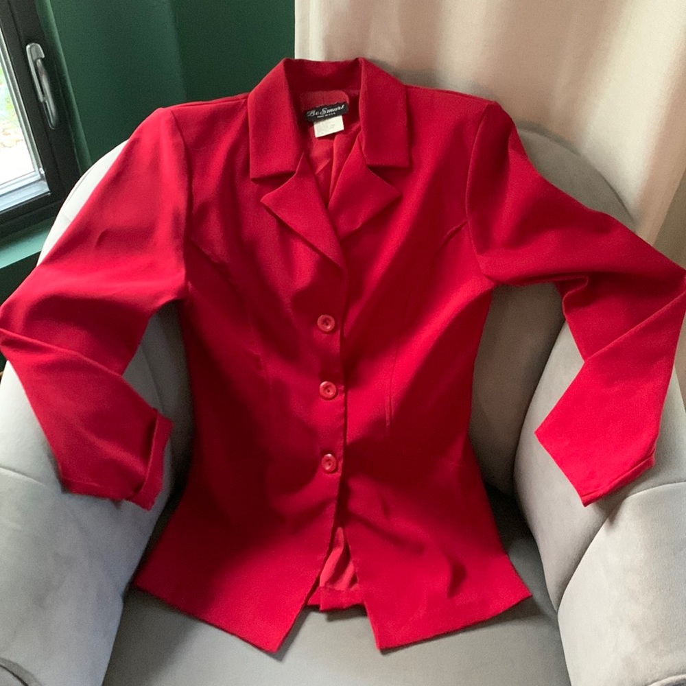 Vintage Be Smart Red Ladies Blazer - size 3/4